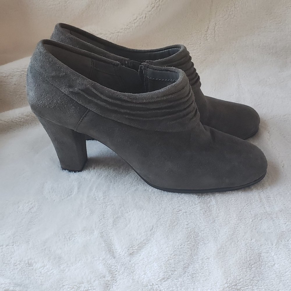 Gray Suede Ankle Boots